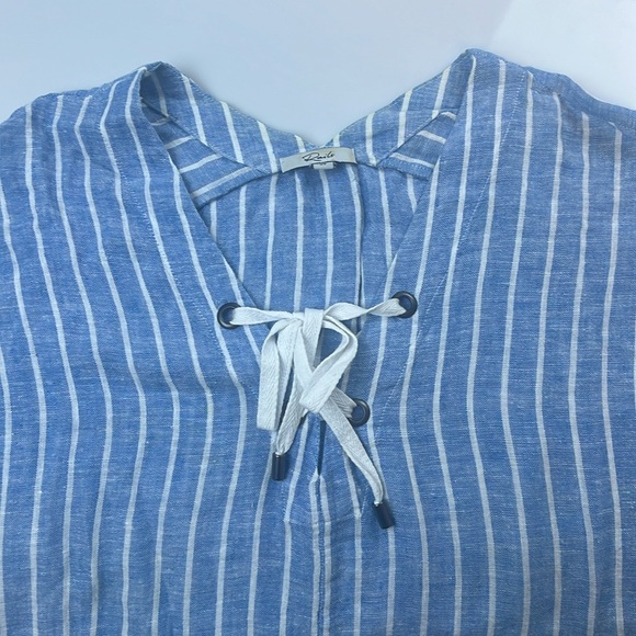 Rails Jeri St Germain Striped Linen Blouse S131-29 - Picture 3 of 6